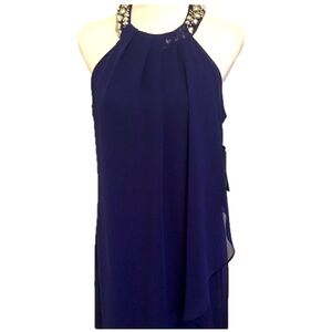 NEW Scarlett Blue Waterfall Dress Sz 10  Oc13